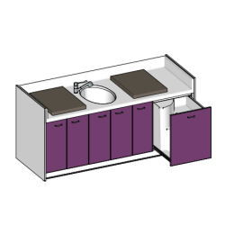 Table à langer 1 baignoir sabot 2200 x 850 mm - Papouille