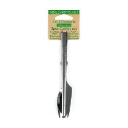 Set de 3 couverts en acier inoxydable