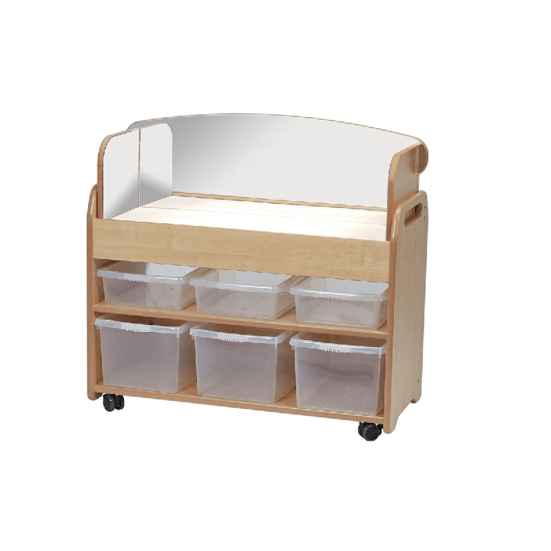 Chariot lumineux avec miroir - 6 rangements