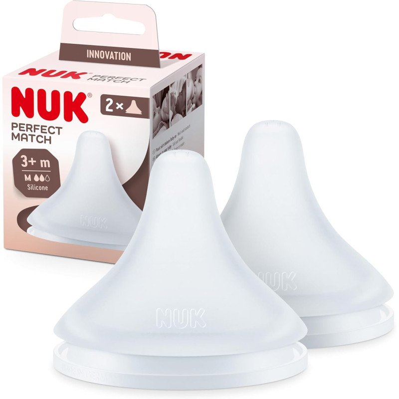 2 tétines NUK en silicone taille S - 0m+