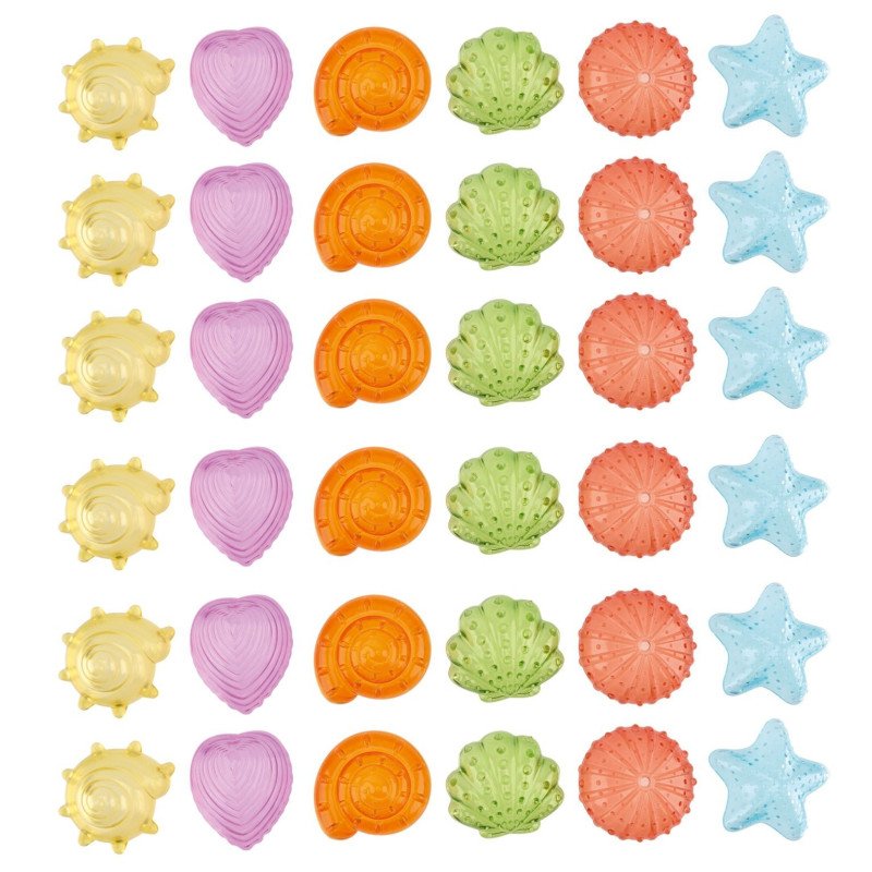 Coquillages sensoriels transparents - 36 pièces