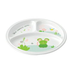 Assiette 3 compartiments mélamine souris verte - Papouille