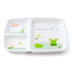 Plateau repas 3 compartiments melamine souris verte - Papouille