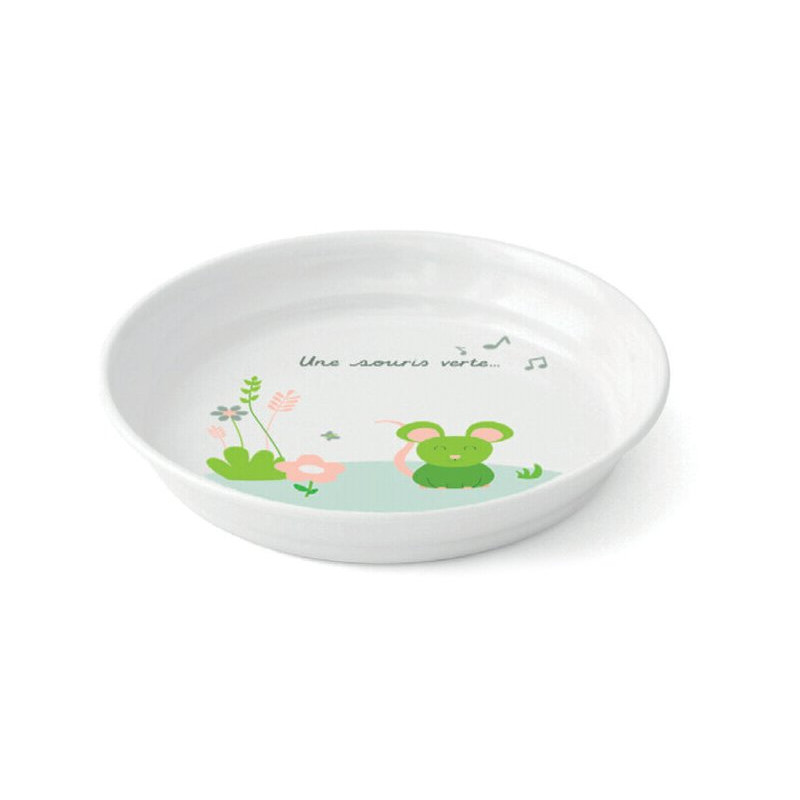 Assiette creuse mélamine souris verte - Papouille