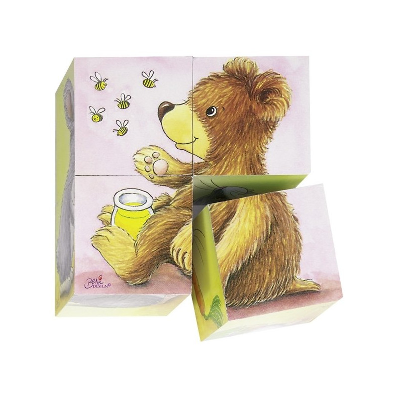 Puzzle de cubes bébés animaux - crèche - Papouille