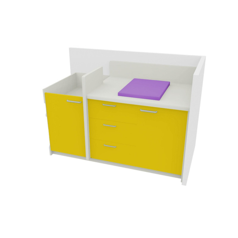 Table à langer sans cuve 135 x 85 cm mimosa - Papouille
