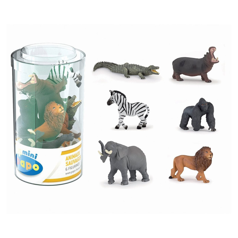 Figurines mini plus sauvages lot 1 (tube, 6 pcs) - Papouille