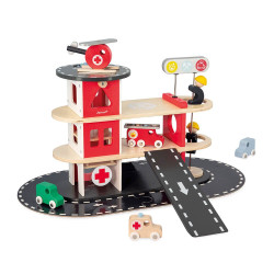 Caserne de pompier enfant - bois - Papouille