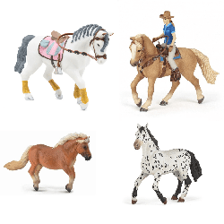 Lot de 4 figurines cheval -enfant- - Papouille