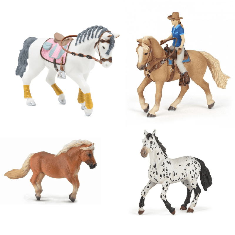 Lot de 4 figurines cheval -enfant- - Papouille