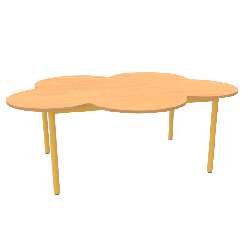Table en fleurs mélaminé - 160 x 120 cm - T0