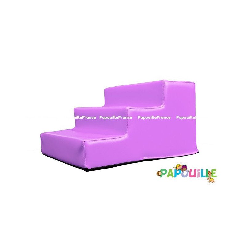 Module escalier 3 marches en mousse rose