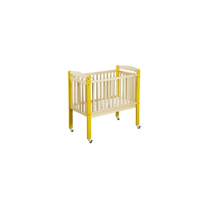 Lit crèche bois haut barreaux 120 x 60 cm bleu