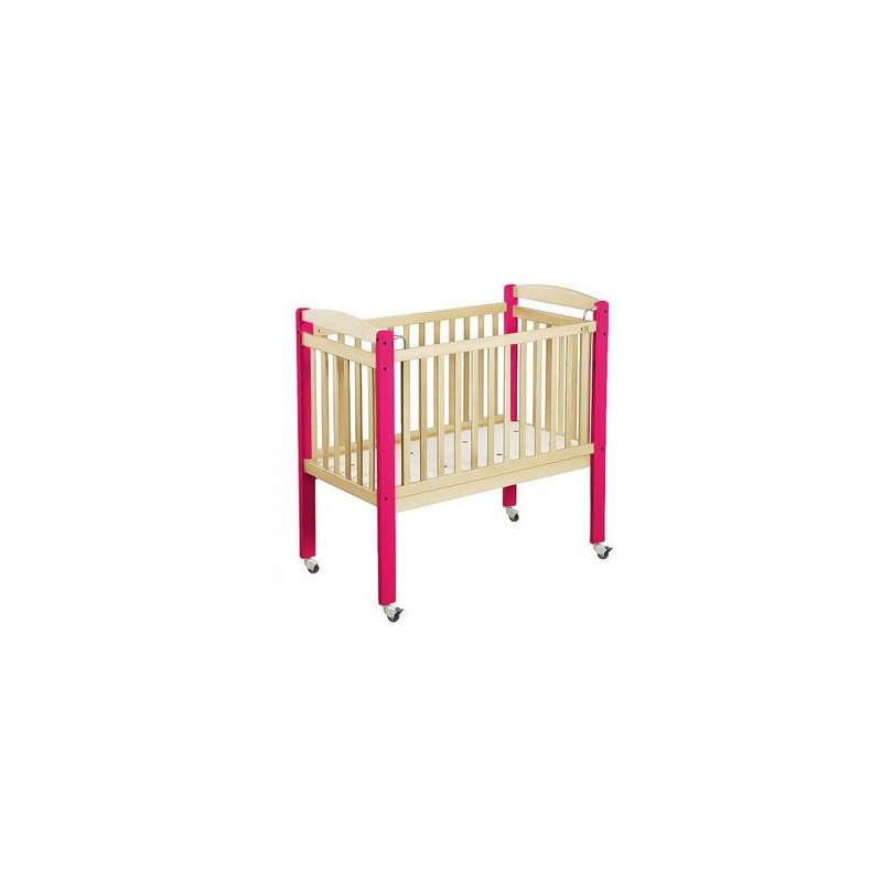 Lit crèche bois haut barreaux 120 x 60 cm bleu