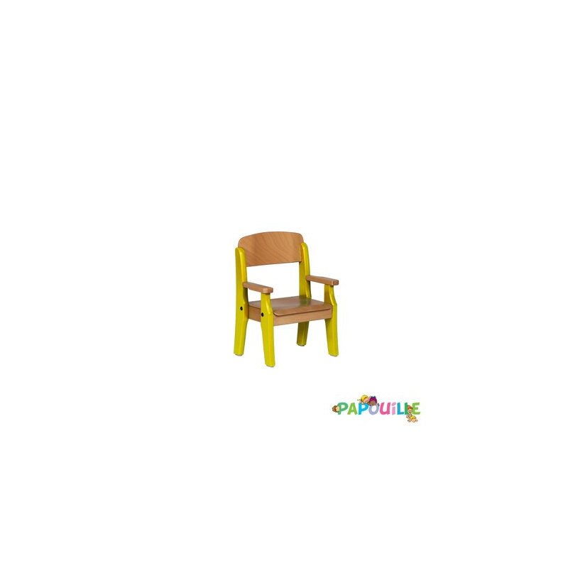 Fauteuil bébé en bois avec accoudoir t0 h.21cm vernis
