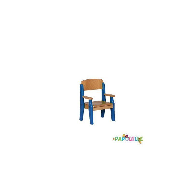 Fauteuil bébé en bois avec accoudoir t0 h.21cm vernis