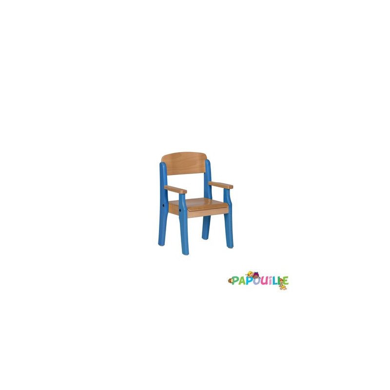 Fauteuil enfant en bois avec accoudoir t2 h.31cm vernis