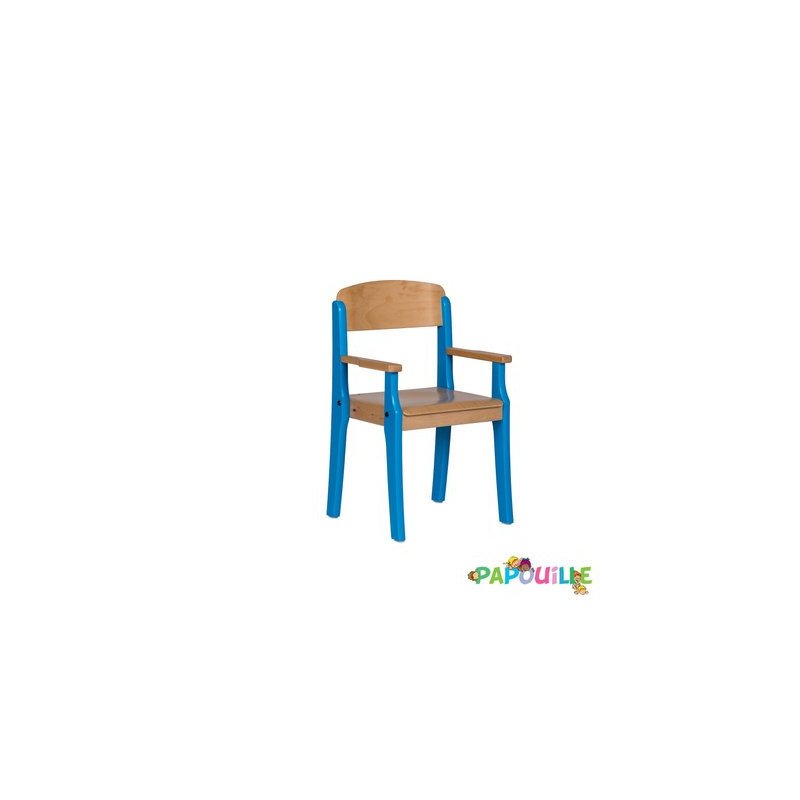 Fauteuil enfant en bois avec accoudoir t3 h.35cm vernis