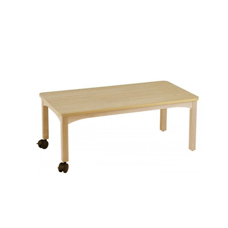 Table en bois 120 x 60 a roulettes t0 h.40cm naturel - Papouille