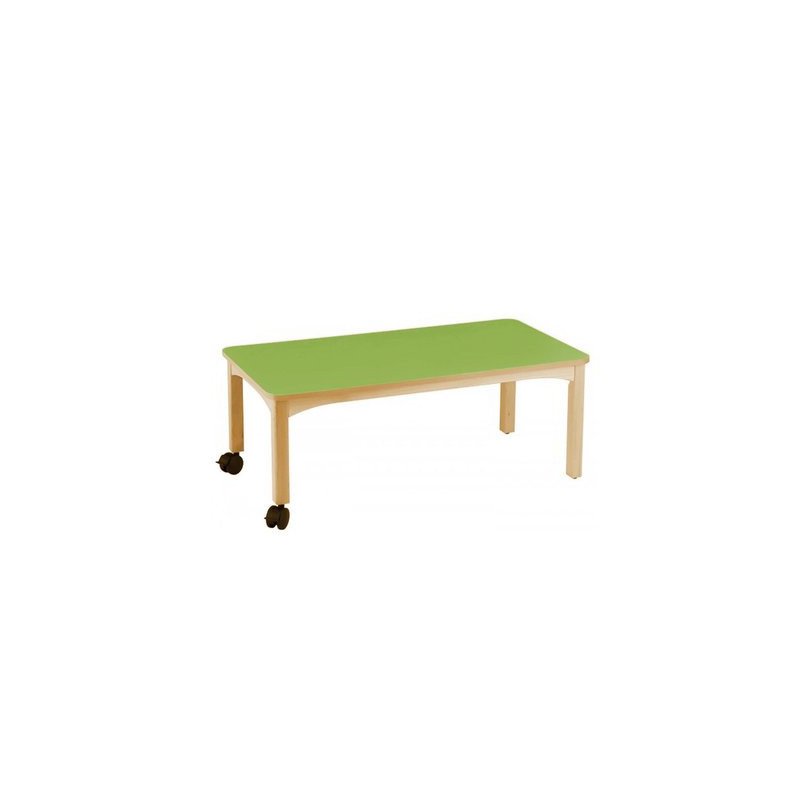 Table en bois 120 x 60 a roulettes t1 h.46cm naturel