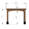 Table en bois 120 x 60 a roulettes t0 h.40cm naturel - Papouille