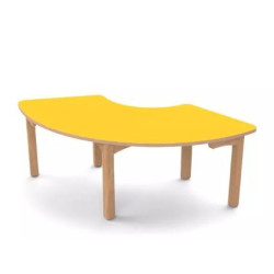 Table en bois 1/3 anneau t0 h40 citron - Papouille