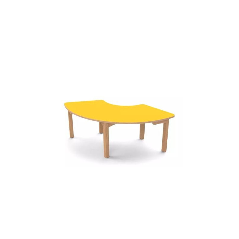 Table en bois 1/3 anneau t0 h40 citron - Papouille