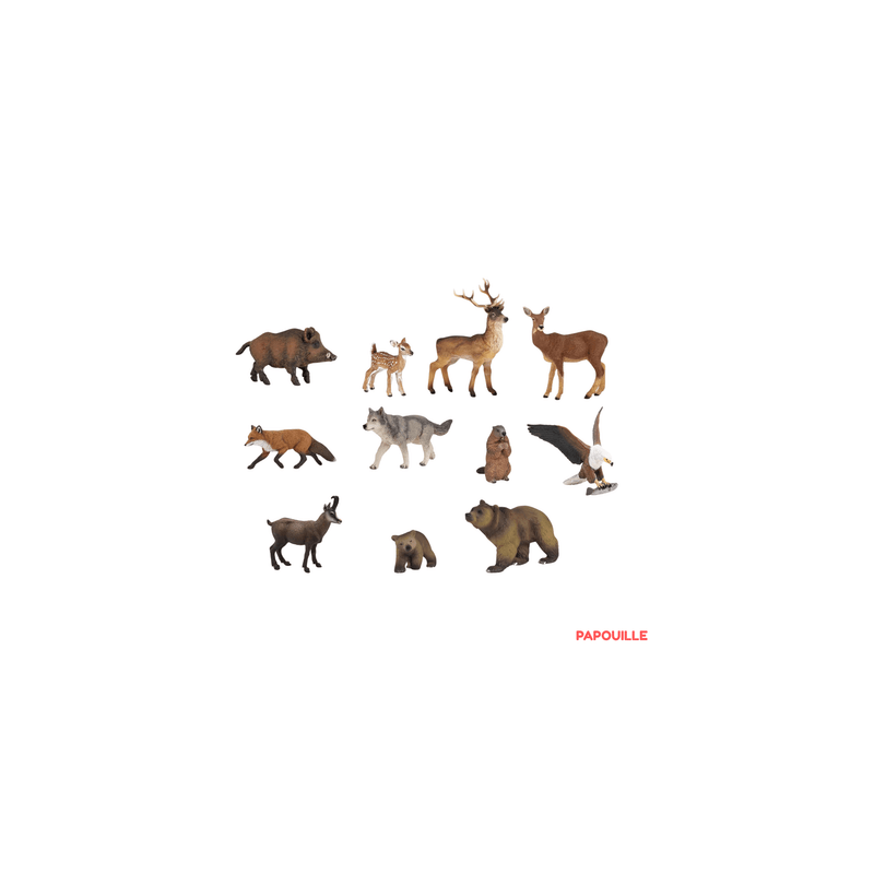Lot de 11 animaux de la foret (figurines papo)