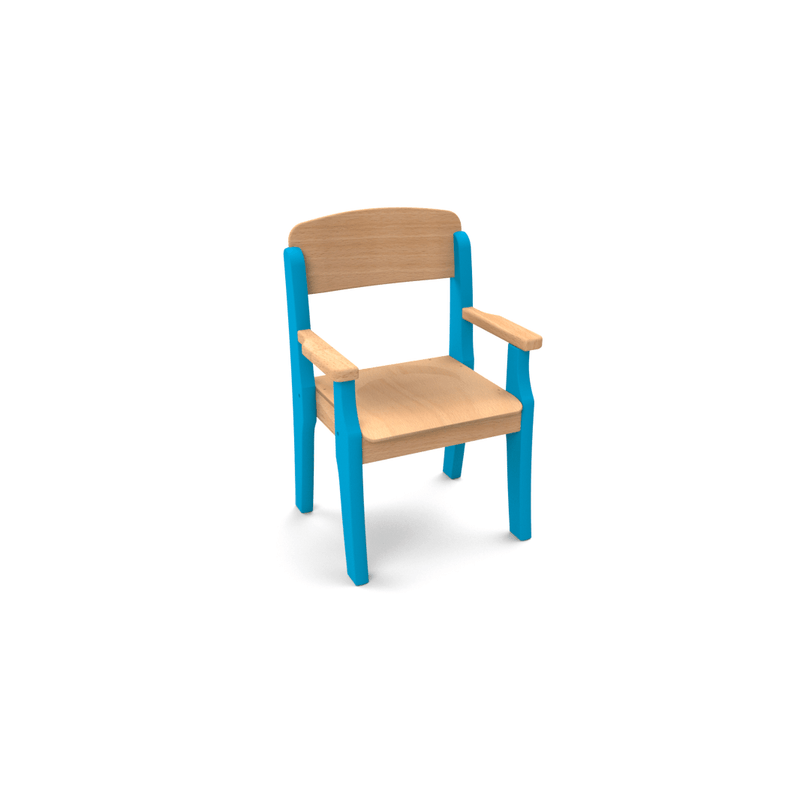 Fauteuil enfant en bois avec accoudoir t1 h.26cm vernis