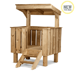Cabane en bois avec escalier
