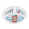 Assiette ronde 3 compartiments en mélamine ourson - Papouille