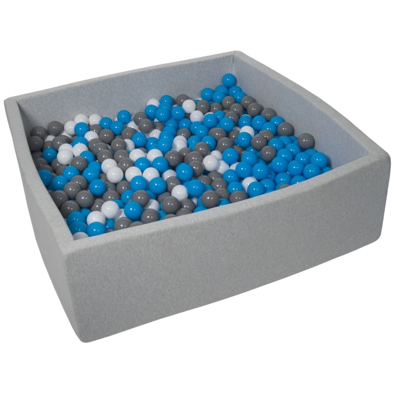 Piscine à balles carré pour bébé avec 900 balles 120x120cm g - Papouille