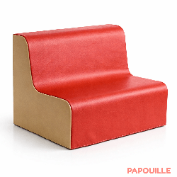 Canapé double en mousse imperméable assise 30 cm rouge - Papouille