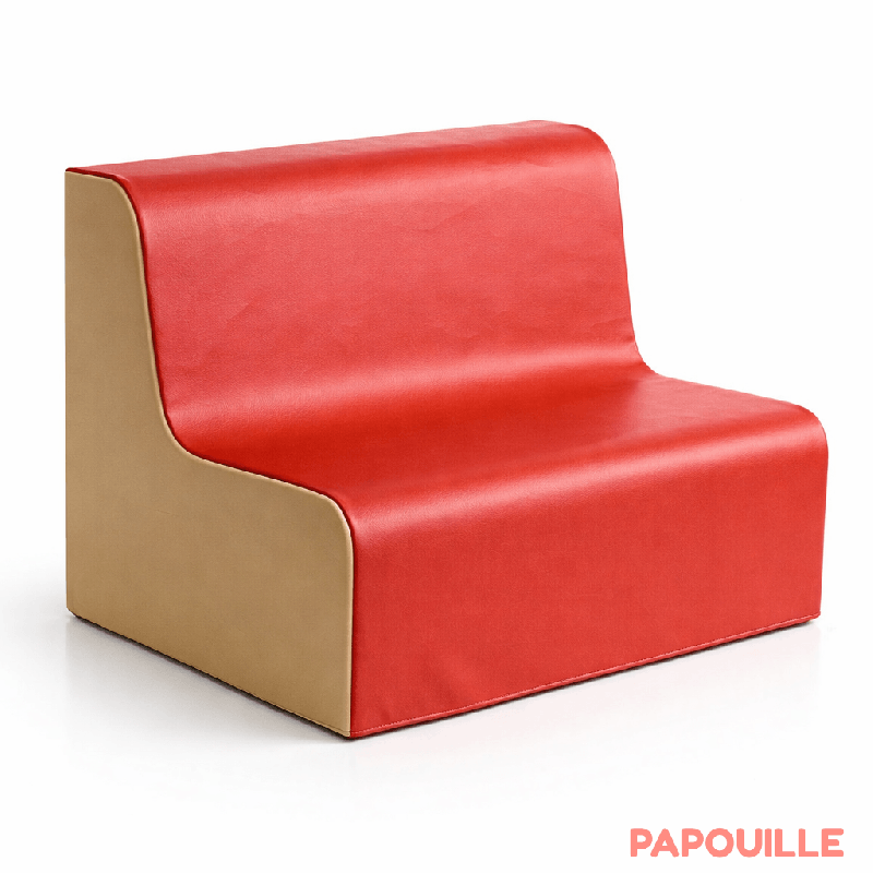 Canapé double en mousse imperméable assise 30 cm rouge - Papouille