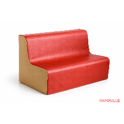 Canapé 3 place en mousse imperméable assise 30 cm rouge - Papouille