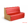 Canapé 3 place en mousse imperméable assise 30 cm rouge - Papouille