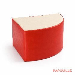 Pouf triangle en mousse imperméable assise de 30 cm rouge - Papouille