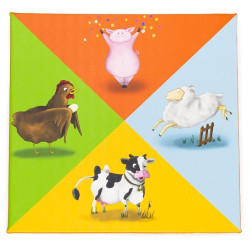 Tapis de gym ludique les animaux de la ferme 130 x 130 x 3 c - Papouille