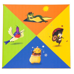 Tapis de gym ludique les saisons 130 x 130 x 3 cm - Papouille