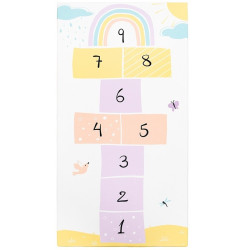 Tapis jeu marelle arc en ciel 200 x 100 x 2 cm - Papouille