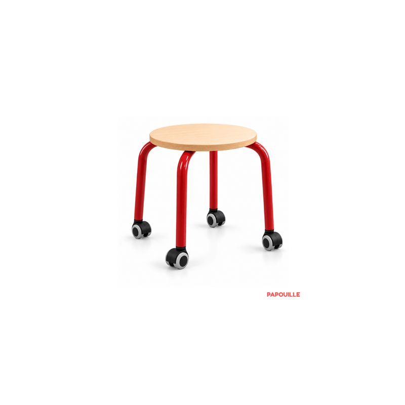 Tabouret bas à roulettes adultes - H35 cm