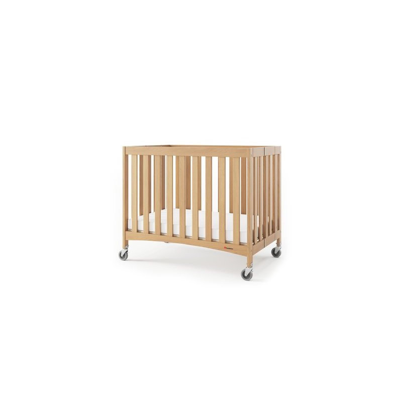 Lit en bois pliable à roulettes - avec matelas 5 cm