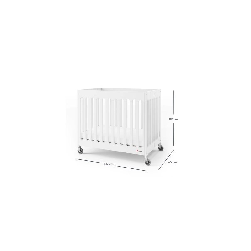 Lit pliable avec roulettes 102 x 65 x 89 cm - avec matelas de 7.6 cm