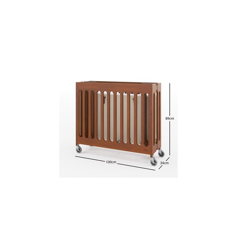 Lit pliable avec roulettes 102 x 65 x 89 cm - avec matelas de 7.6 cm