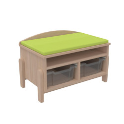 Banc de rangement 1 tablette avec 2 casiers Vernis - Papouille