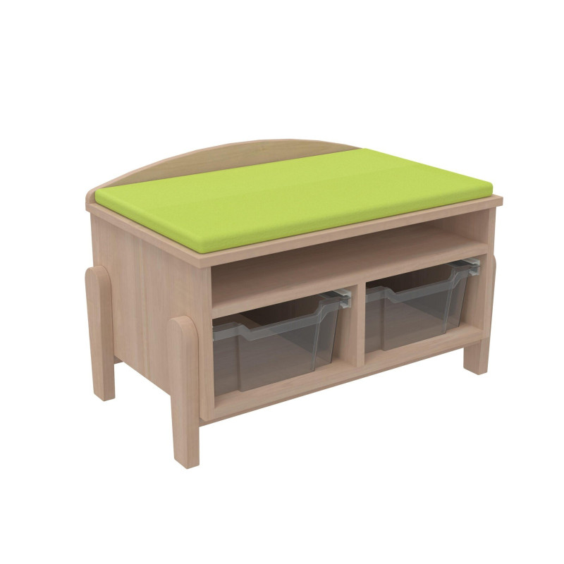 Banc de rangement 1 tablette avec 2 casiers Vernis - Papouille