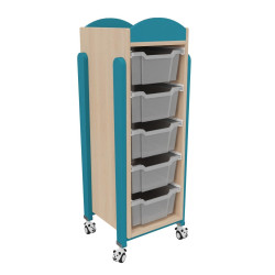 Meuble a roulettes 5 bacs teinte - Papouille