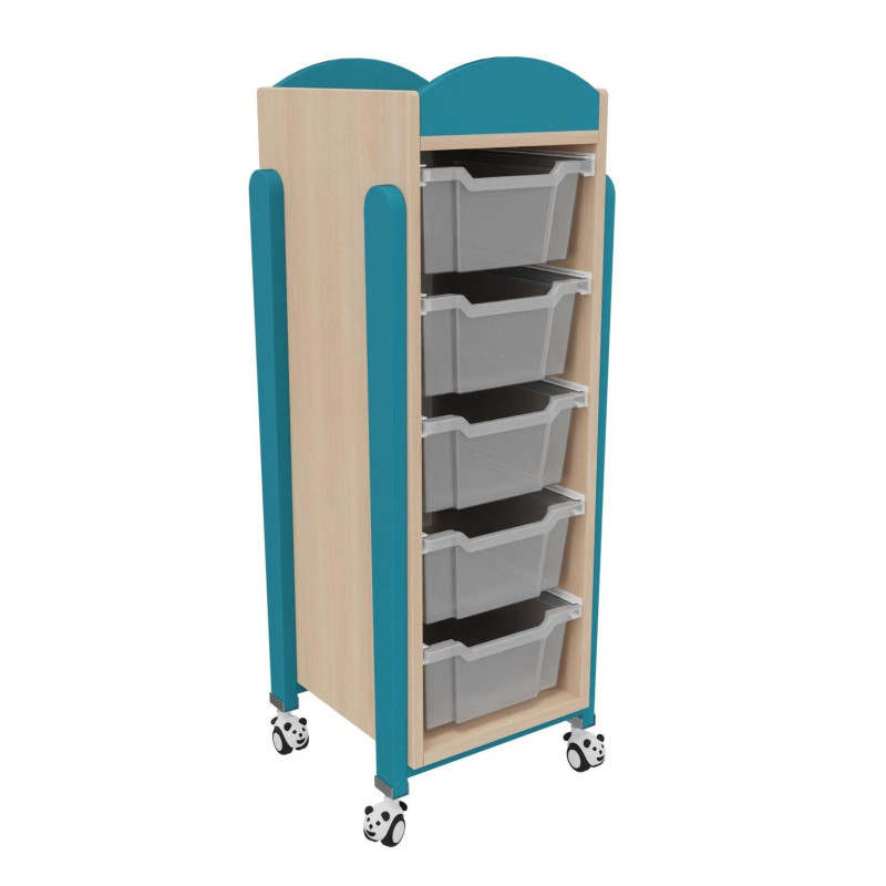 Meuble a roulettes 5 bacs teinte - Papouille