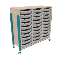 Meuble a roulettes 30 bacs tiroir vernis - Papouille