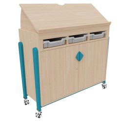 Meuble bas mobile a roulettes vernis - Papouille